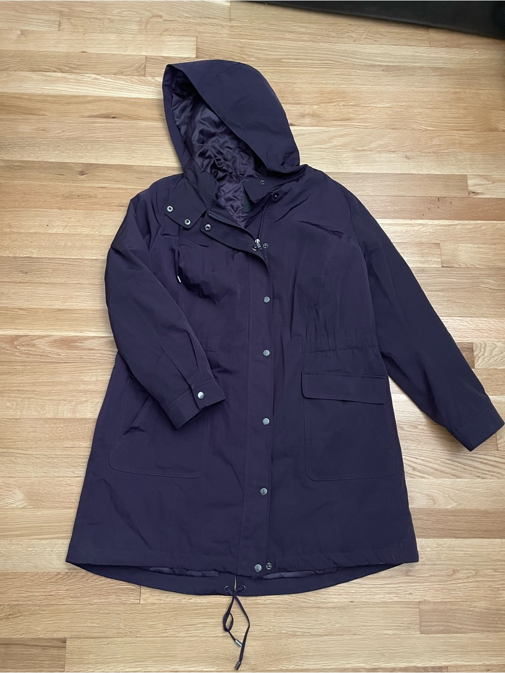 Talbots Hooded Rain Jacket Plum X Thinsulate